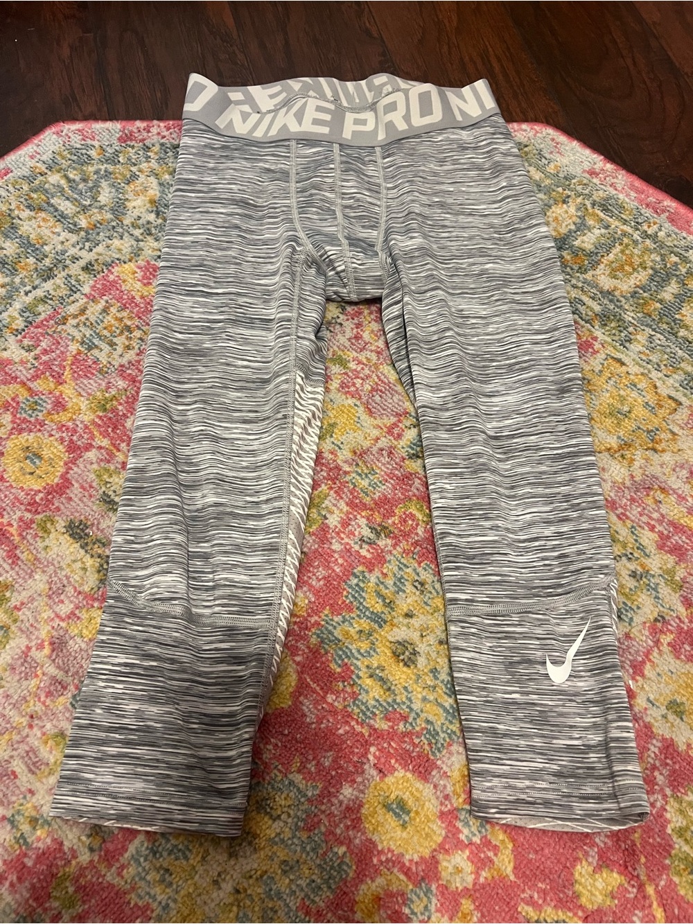 Nike Grey Heather Performance Compression Leggings
